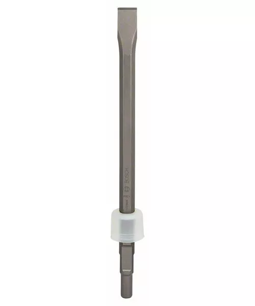 Burin plat emmanchement 6 pans 19mm - extrémité arrondie Ø17mm